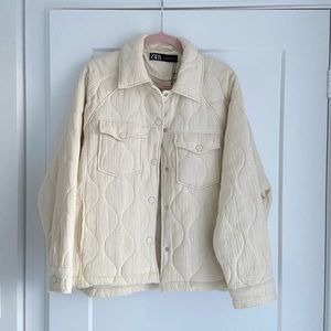 Zara Padded Jacket in Ecru size M NWT